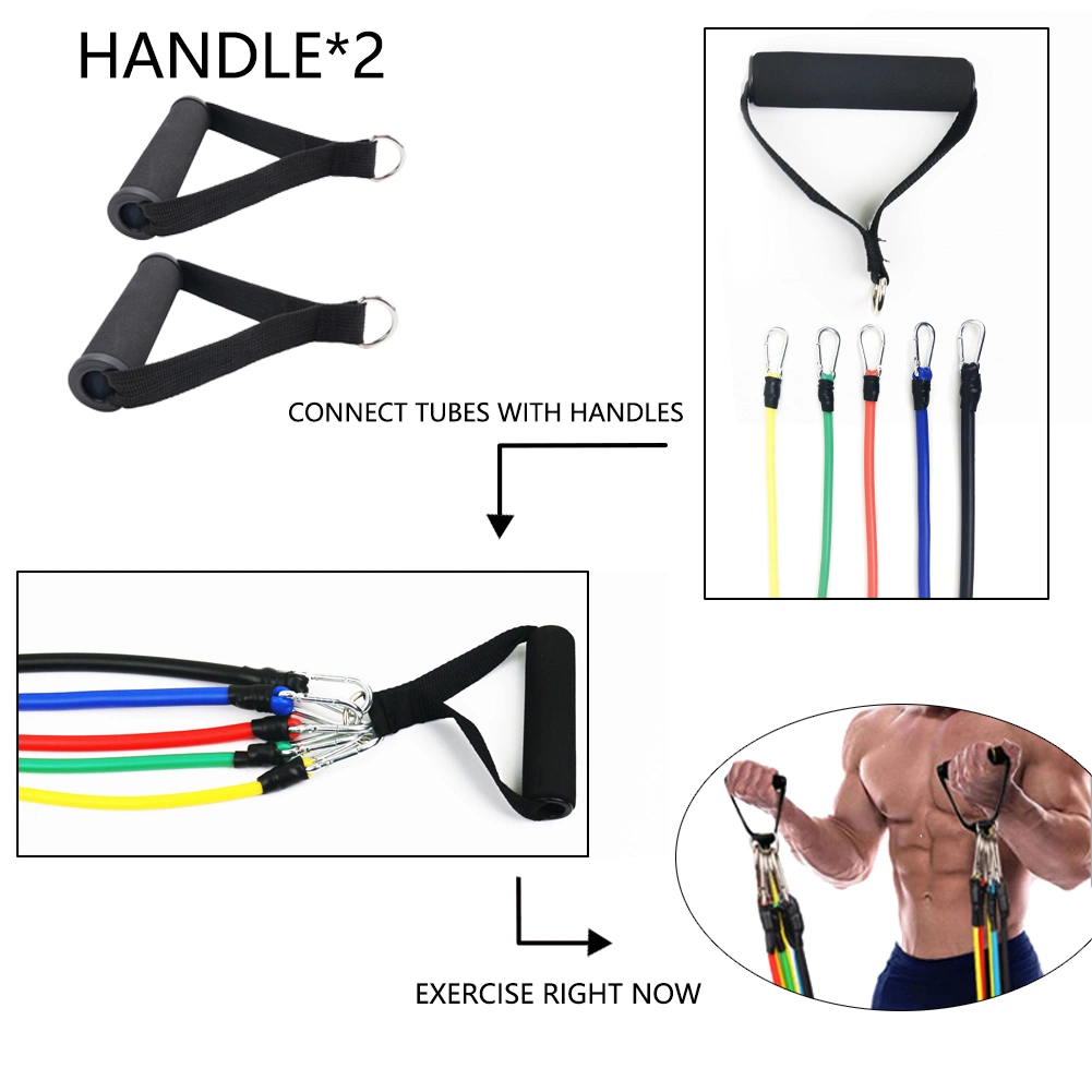 2021 High Quality 11PCS Latex Resistance Bands Set for Exercise Workout Fitness Kits