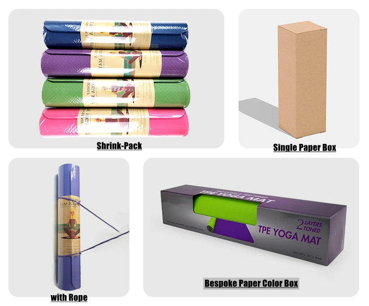 High Quality TPE Material Foldable Non-Slip Exercise Yoga Mat for Women