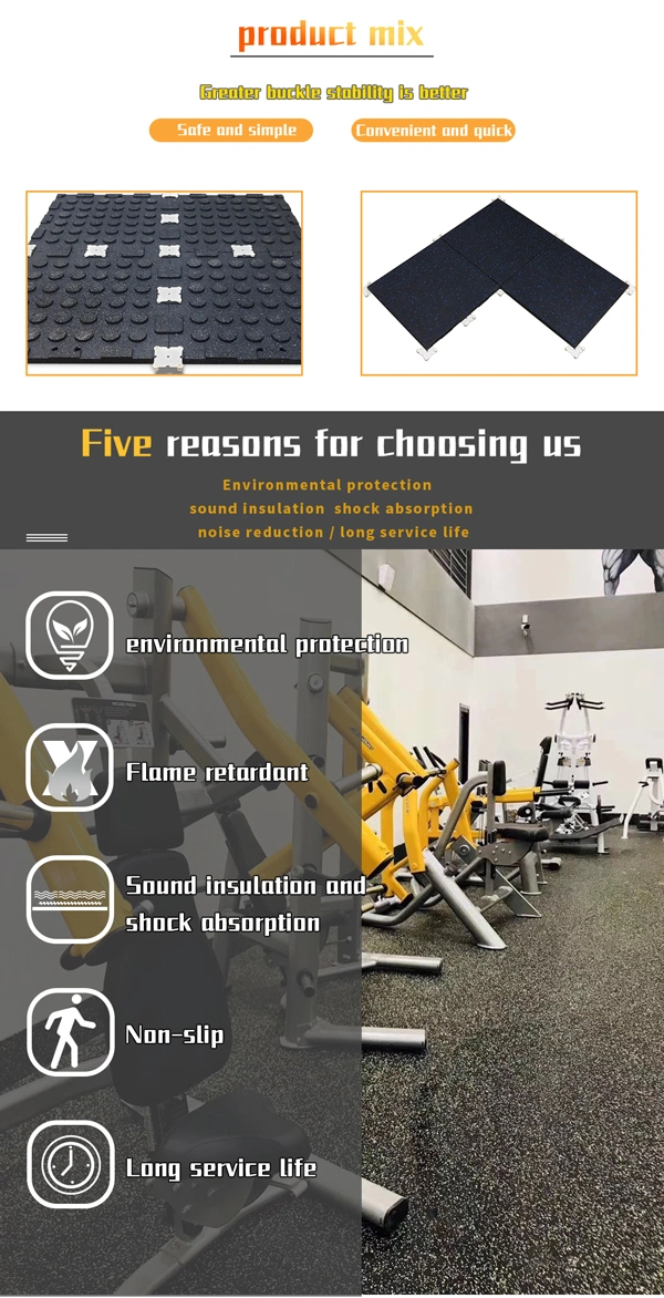Thick Exercise Equipment Mats for Protection EPDM Rubber Floor Tiles for Home and Fitness Room
