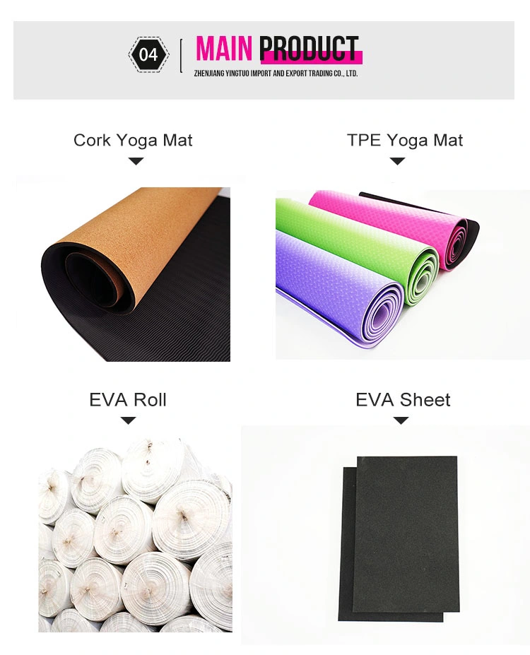 Exercise Workout Sports Non Slip Sustainable Biodegradable Fitness Yoga Matt Recyclable Black TPE Yoga Mat