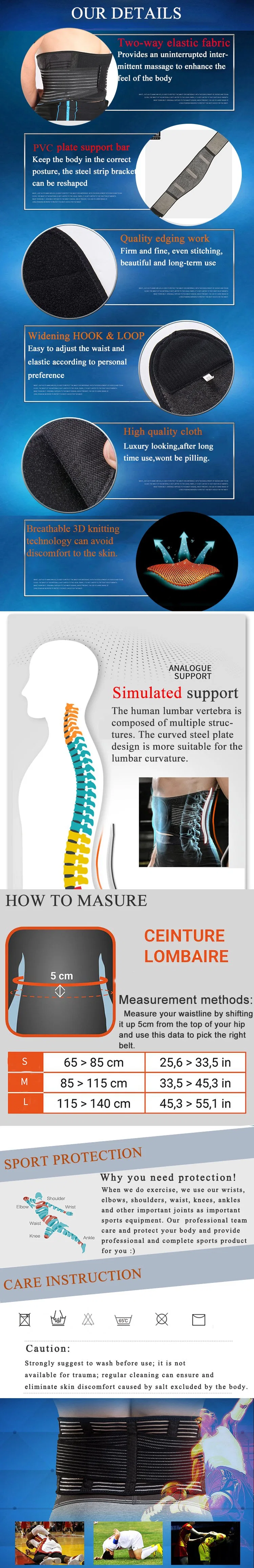 Neoprene Back Support Belt Lumbar Support Belt Waist Support