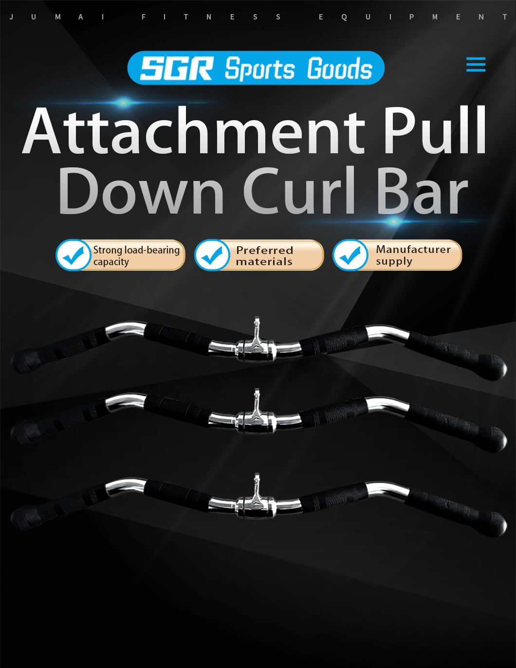 Cable Lat Attachment Accessories Pulldown Handle Curl Bar Lat Down Pull up Bar