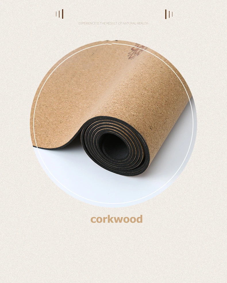 Cork Wood Eco Friendly Gym Natural Rubber Yoga Mat