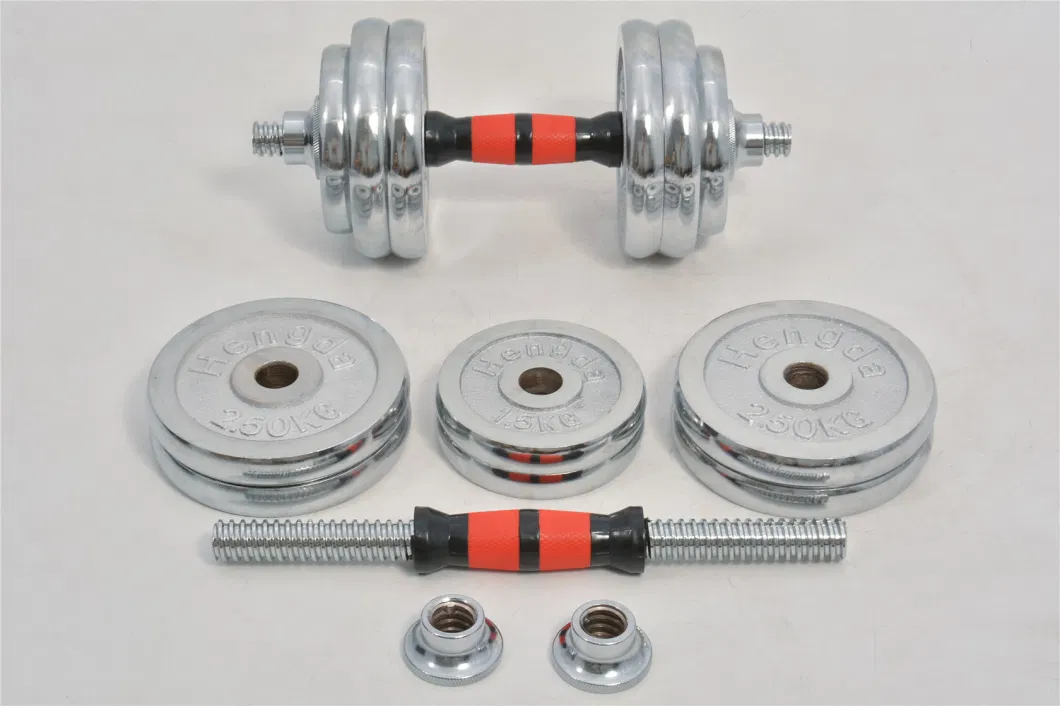 20kg Chrome Dumbbells Set, Free Weights Dumbbell with Connecting Rod Used as Barbells 2 in 1, Adjustable Fitness Dumbbell Suit with Storage Box