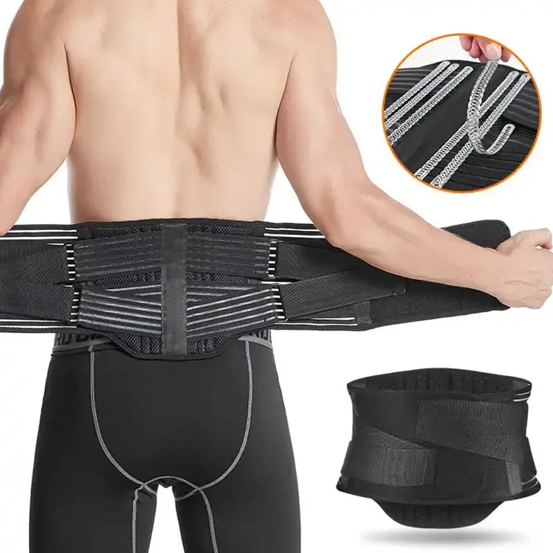 Adjustable Breathable Mesh Black Pain Relief Waist Support Strap