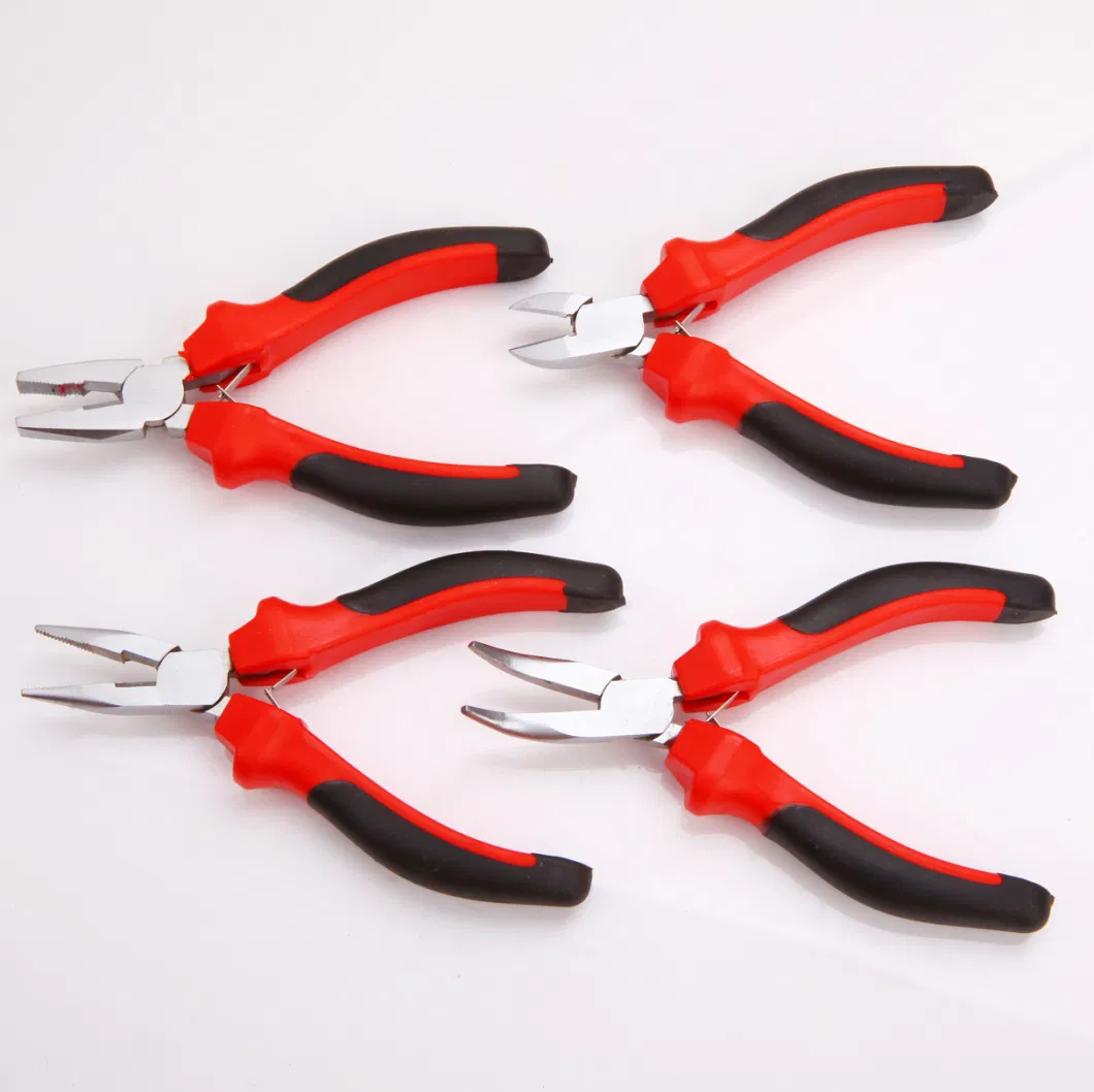 Mini Pliers, Professional Hand Tools, Hardware Tools, CRV or Carbon Steel, Dipped Handle, PVC Handle, Polish, Nickel Plated, 4.5&quot;, 5&quot;, 5.5&quot;