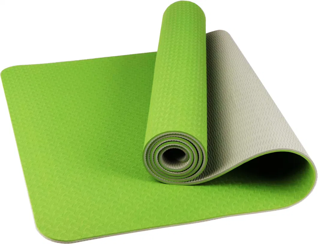 Custom Print Eco Friendly Foldable Natural TPE Yoga Mat with Carrying Strap