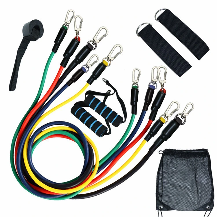 Exercise Pilates Tube Pull Rope Fitness 11PCS Set Latex Resistance Band