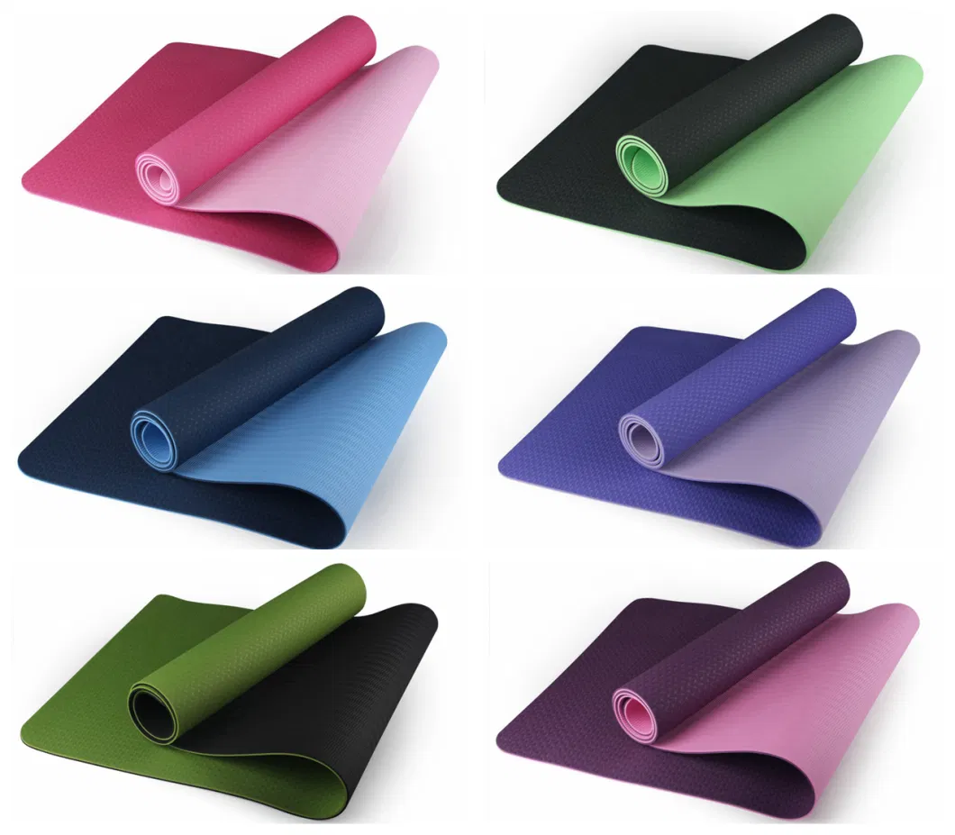 High Quality TPE Material Foldable Non-Slip Exercise Yoga Mat for Women