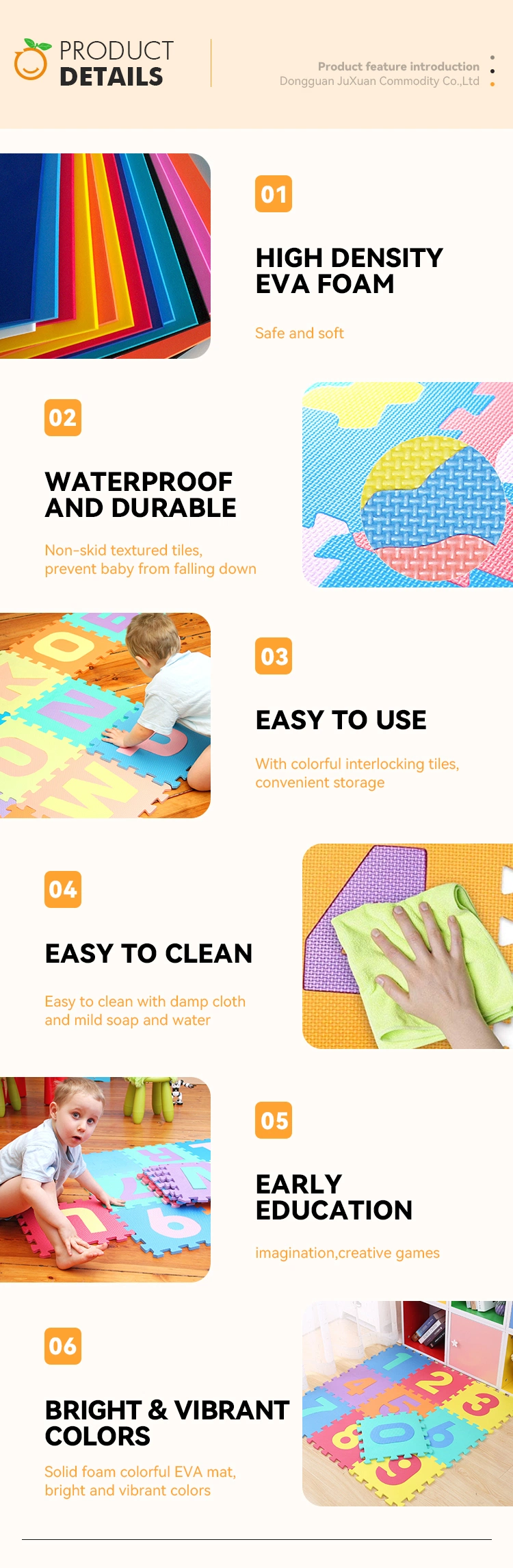 Custom Foam Baby Play Exercise Mat EVA Puzzle Mat Interlocking 2.5 Cm Thick Baby Puzzle Mat Play