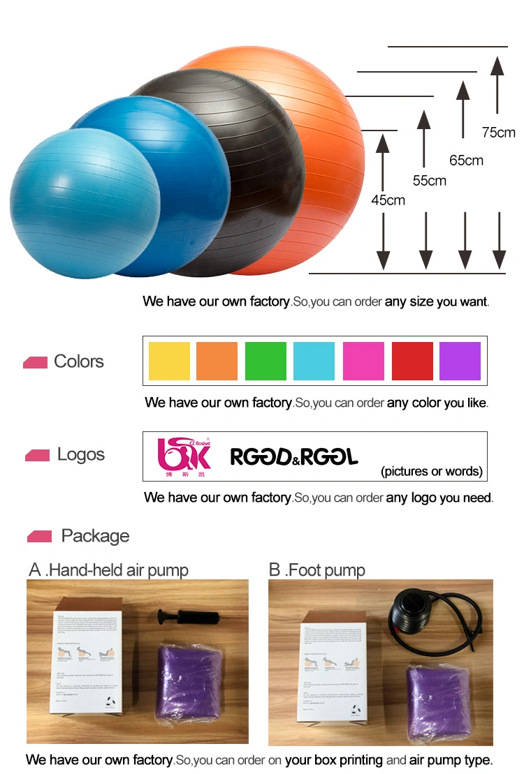 65 Cm Different Size with Mini Design Yoga Ball