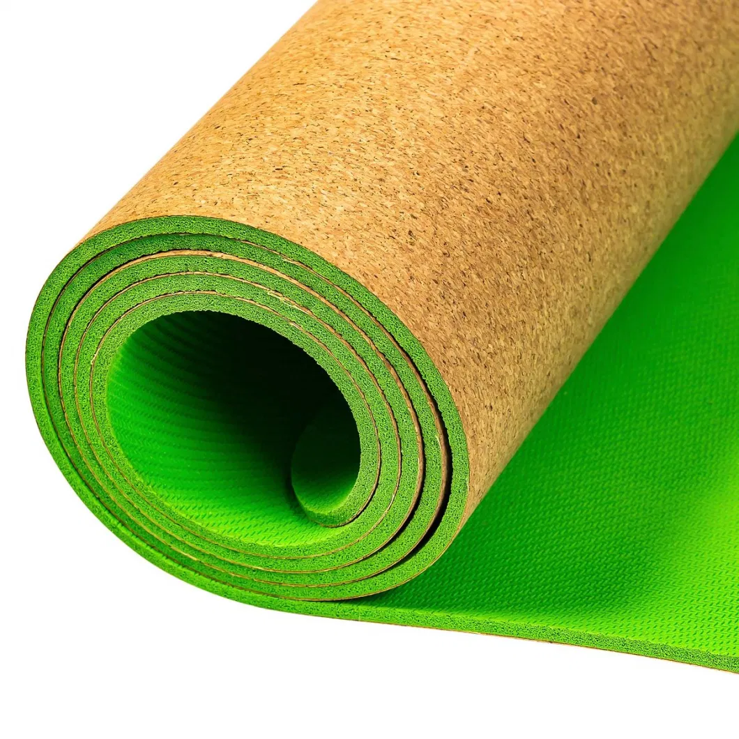 Good Quality Durable Indoor Fitness Suede Cork Gym 8mm Yoga Mat with Custom Printing