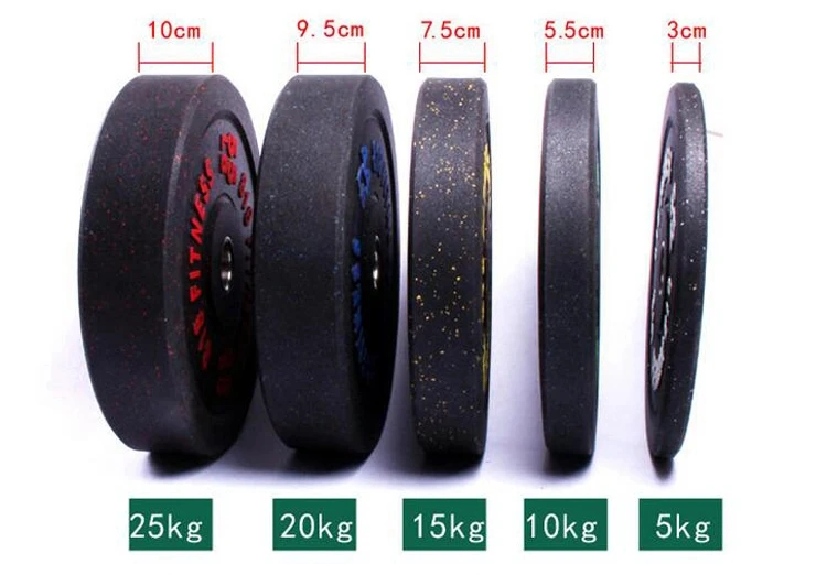 Wholesale Commercial Gym Household Particle Color Exercise Rubber Coated Weight Plates