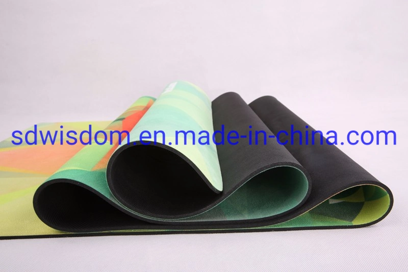 Eco Friendly Manufacturer Printed Natural Rubber Suede Yoga Mats