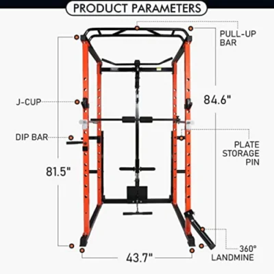  Rack di potenza dumbbell/macchina Smith/gabbia di alimentazione con barra di discesa Lat Accessori fitness
