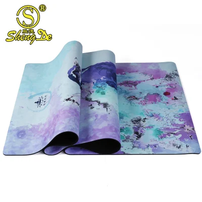  Palestra non Slip Mandala Custom UV Print Vegan Suede Yoga Tappetino con logo