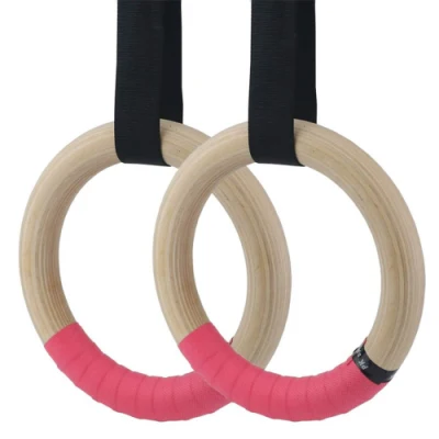  Anello di ginnastica tradizionale in legno antiscivolo con assorbente in materiale antisudore Nastro adesivo