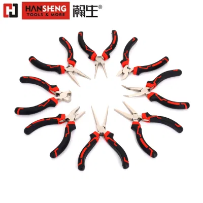  Mini pinze, utensile manuale professionale, utensile hardware, acciaio al carbonio o CRV, manico in PVC/rivestito, polacco, nichelato, 4.5&quot;, 5&quot;, 5.5&quot;