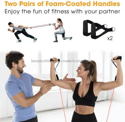  Set di bande di resistenza (11PZ) bande di allenamento con Door Maniglie di ancoraggio cinghie per caviglia per l&prime;addestramento di resistenza fisica terapia Home Allenamenti