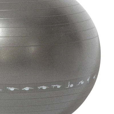  Palla di esercizio anti-scoppio palla palestra 55cm Premium PVC nero Palla yoga