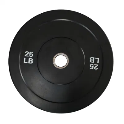  Vendita all&prime;ingrosso Gym sollevamento pesi piastre di paraurti in gomma Standard Nero 2 Pollice libbre Kg Barbell Fitness attrezzatura peso piastra 20kg