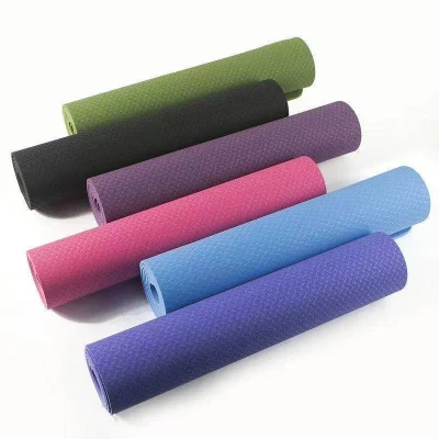 Palestra in gomma naturale morbida, palestra per l′allenamento yoga, ecologica Doppio strato di esercizio non-Slip TPE Yoga Mat colorato