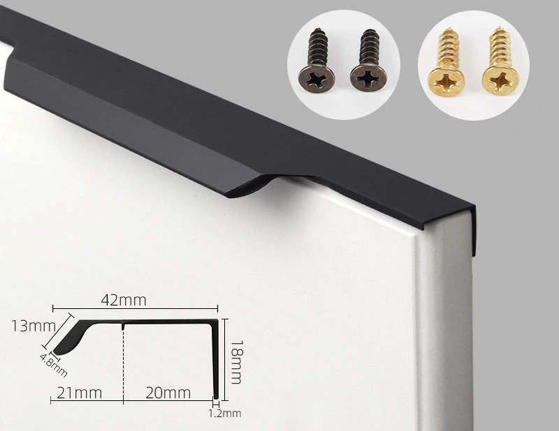 Toco Furniture Hardware Embedded Wardrobe Cabinet Aluminum Handle
