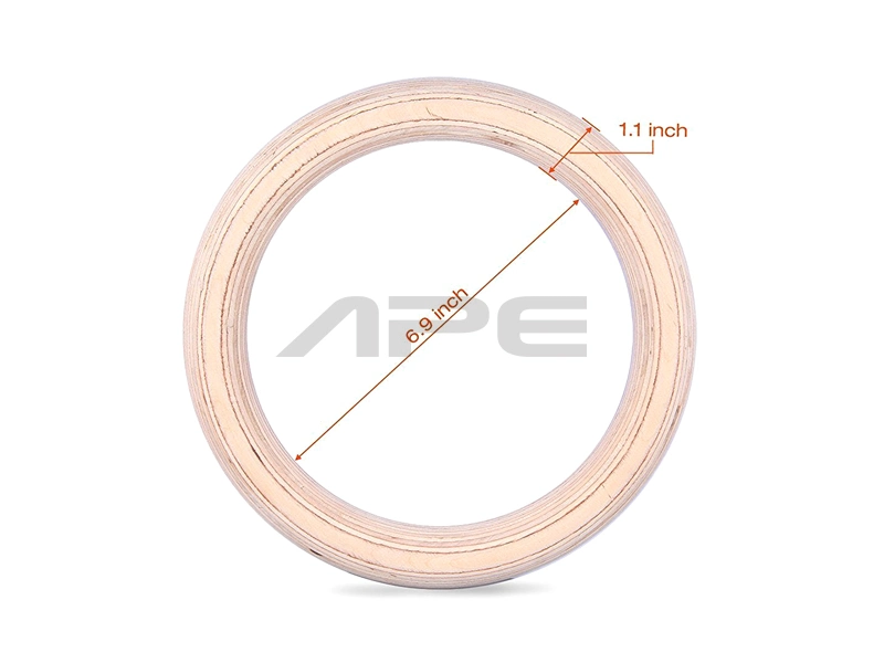 Ape High Quality Fitness Wooden Gym Rings with Nylon Strap