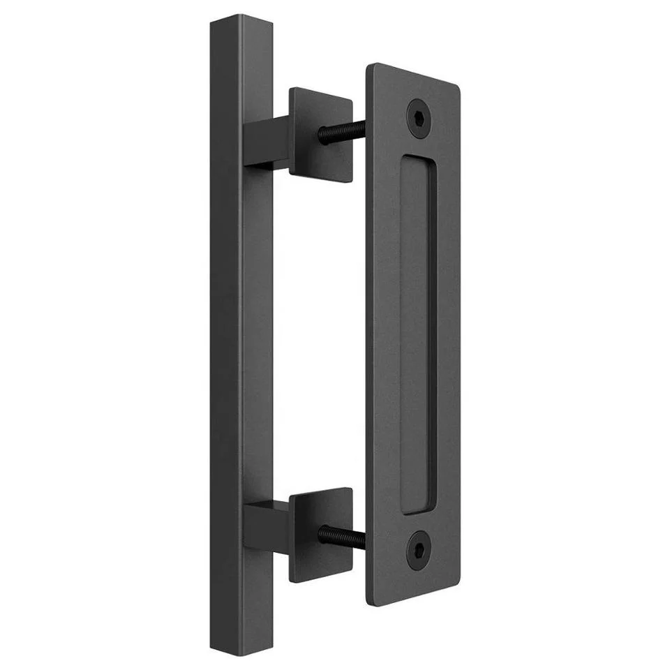 Carbon Steel Black Coating Door &amp; Window Handles Square Sliding Barn Door Handle