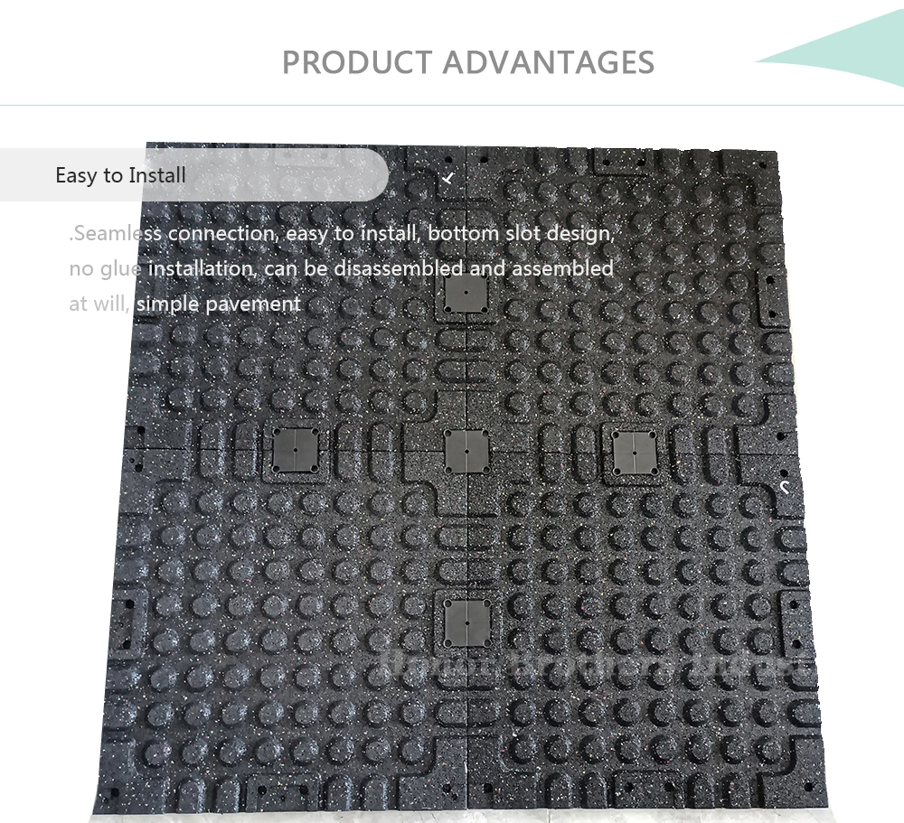 Protective Assembled Anti-Slip Interlocking Rubber Tiles Puzzle Exercise Gym Flooring Mat