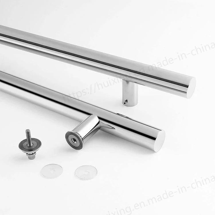 Stainless Steel H Shape Round Glass Door Hardware Pull Handle