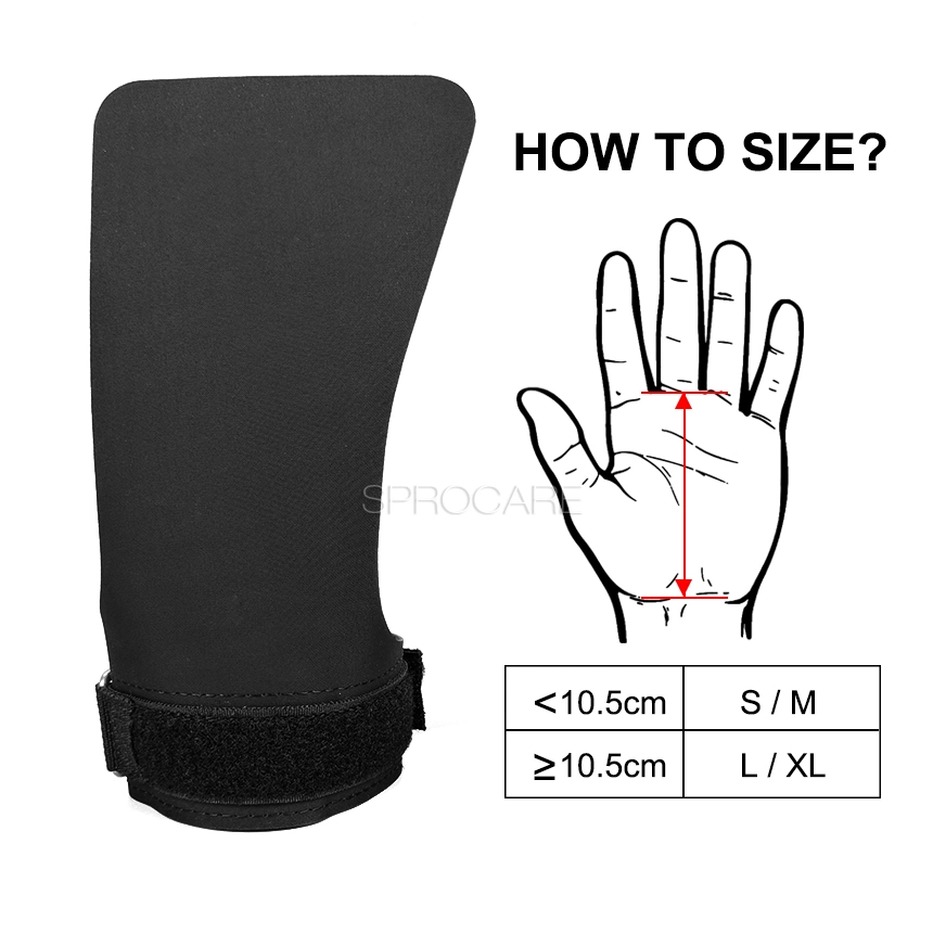 Gymnastic Crossfit Black No Hole Fingerless Hypalon Hand Grips Palm Guards Calleras