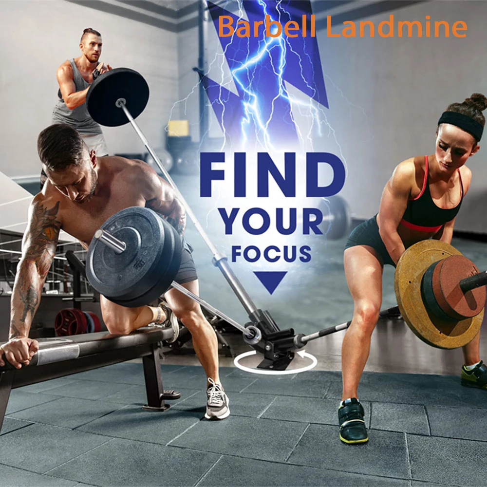 Swivel Landmine Attachment Stand as Barbell Bar 360 Degree for Core Strength Exercise