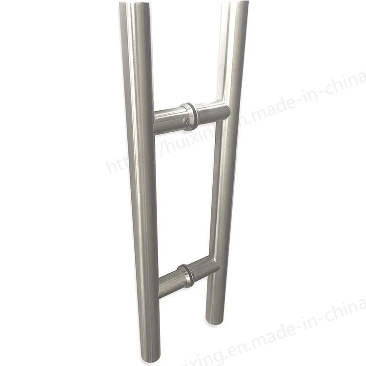 Stainless Steel H Shape Round Glass Door Hardware Pull Handle