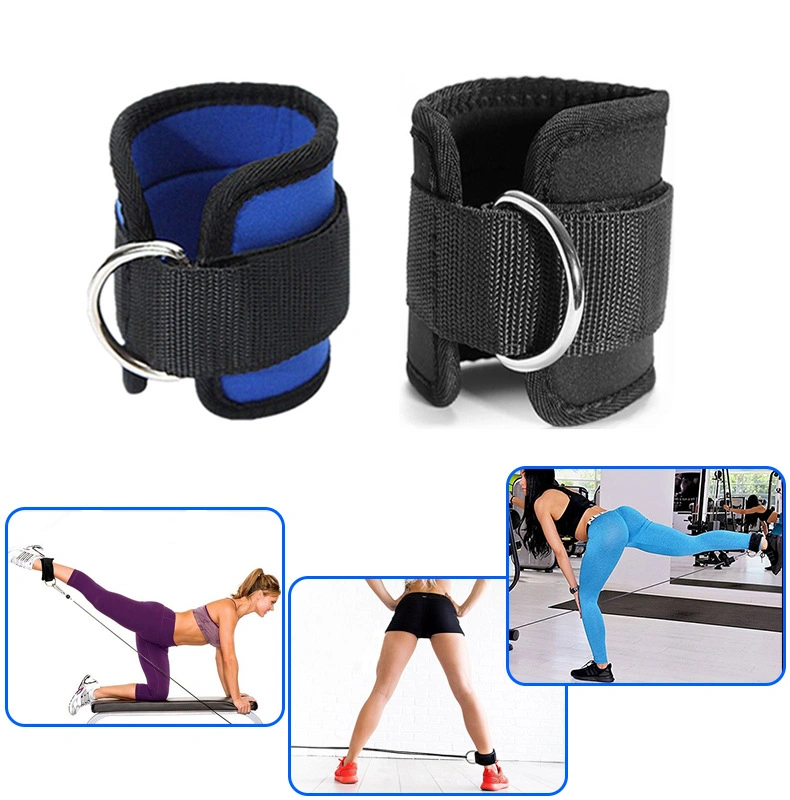 Wholesale Adjustable Neoprene Sports Gym Ankle Support Pad Weightlifting Fitness Pull up Training Ankle Strap