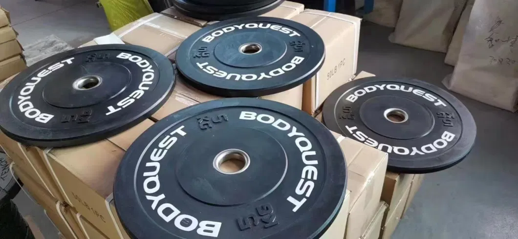 Factory Supply Free Weight Lifting Rubber Bumper Plates with Logo Available