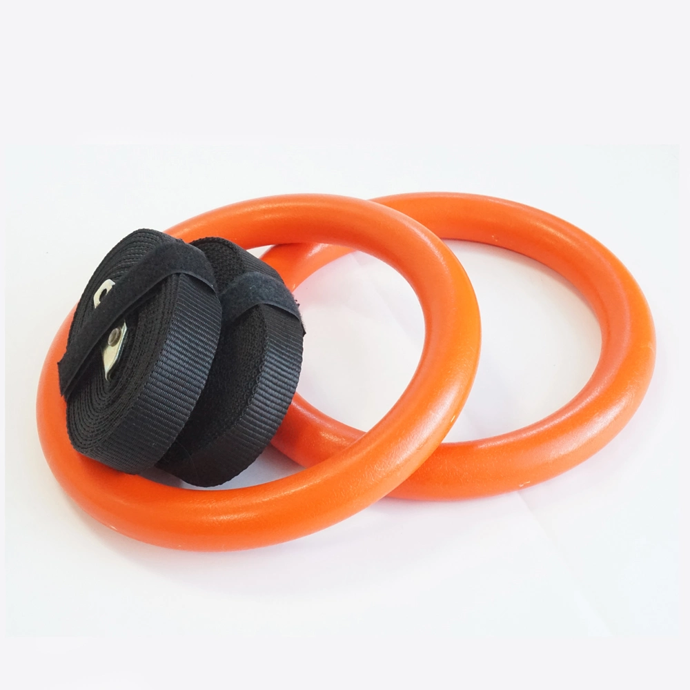 Fitness Workout ABS Gym Rings Plastic Gymnastic Rings with High Strength Polyester Straps and Adjustable Buckles