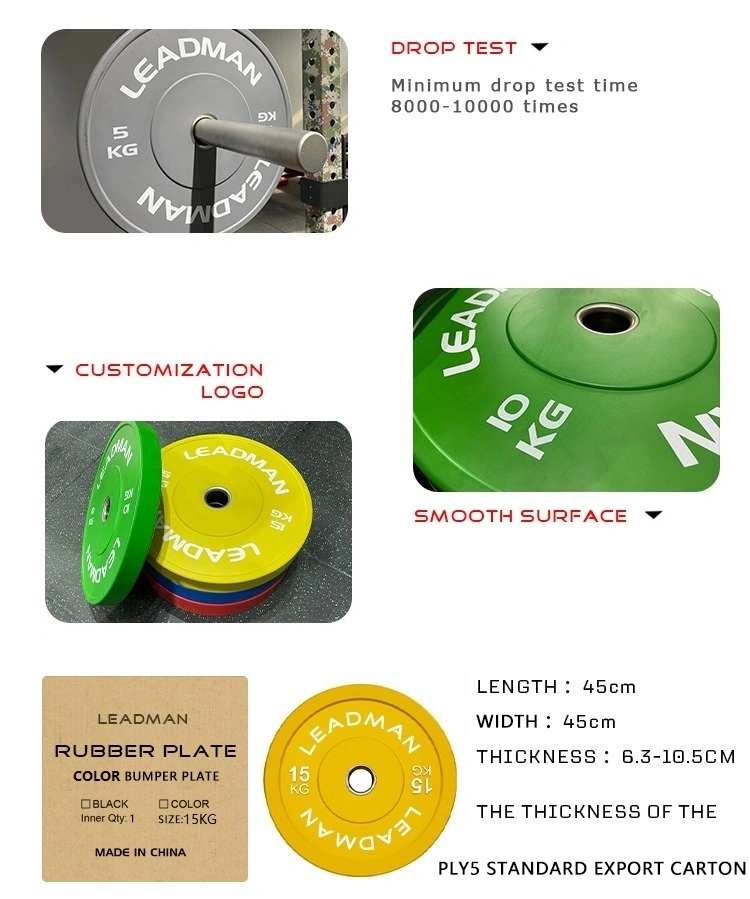 Professional All Rubber Material Color Coded Custom Logo Weightlifting Powerlifting Fitness Equipment Weight Plate