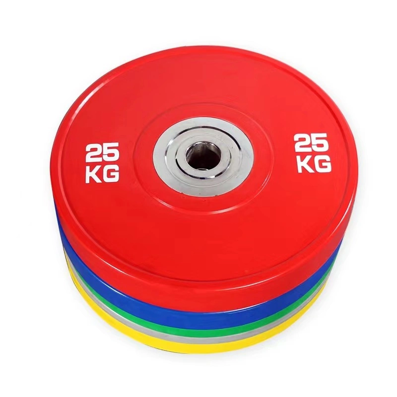 Wholesale Odorless Colorful Gym Fitness Rubber Elite Bar Barbell Bumper Weight Plate 5-25kg 10lb-55lb