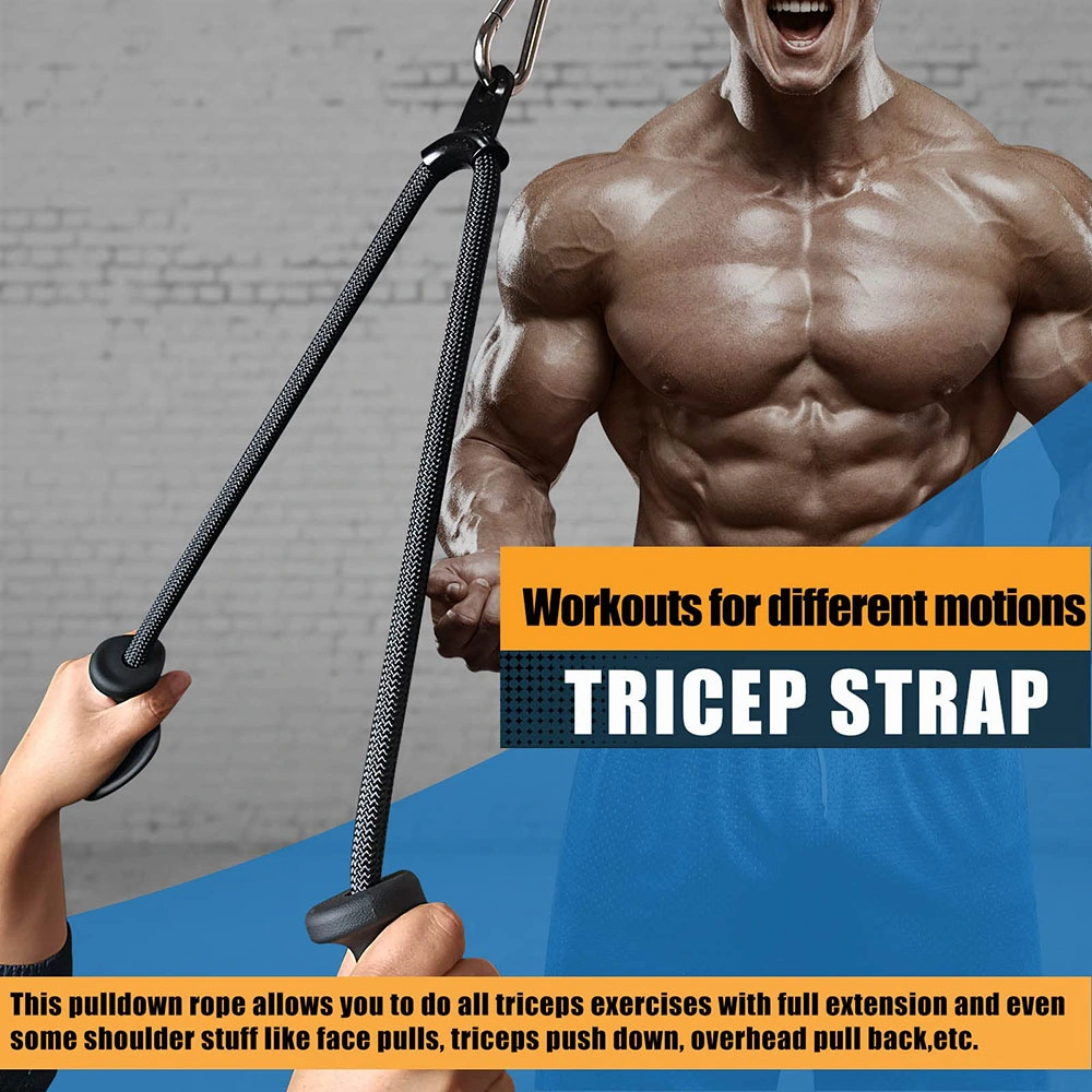 Fitness Biceps Triceps Rope Gym Lat Pull Down Grip Handles Pulley Cable Machine Attachment Rowing Bar Arm Muscle Training Handle