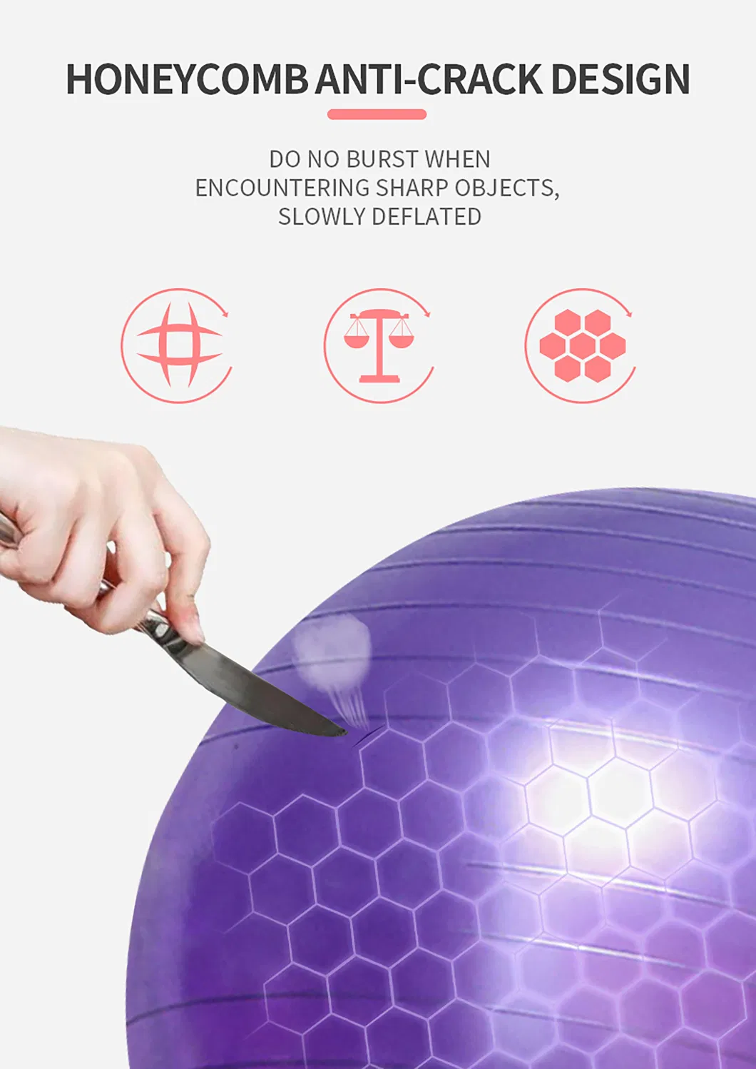 Eco-Friendly Custom Color Exercise Ball Anti Burst PVC Yoga Ball for Home