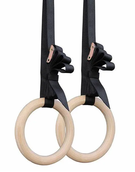 Body Workout Adjustable Strap Wooden Gym Ring Gymnastics Ring Gym