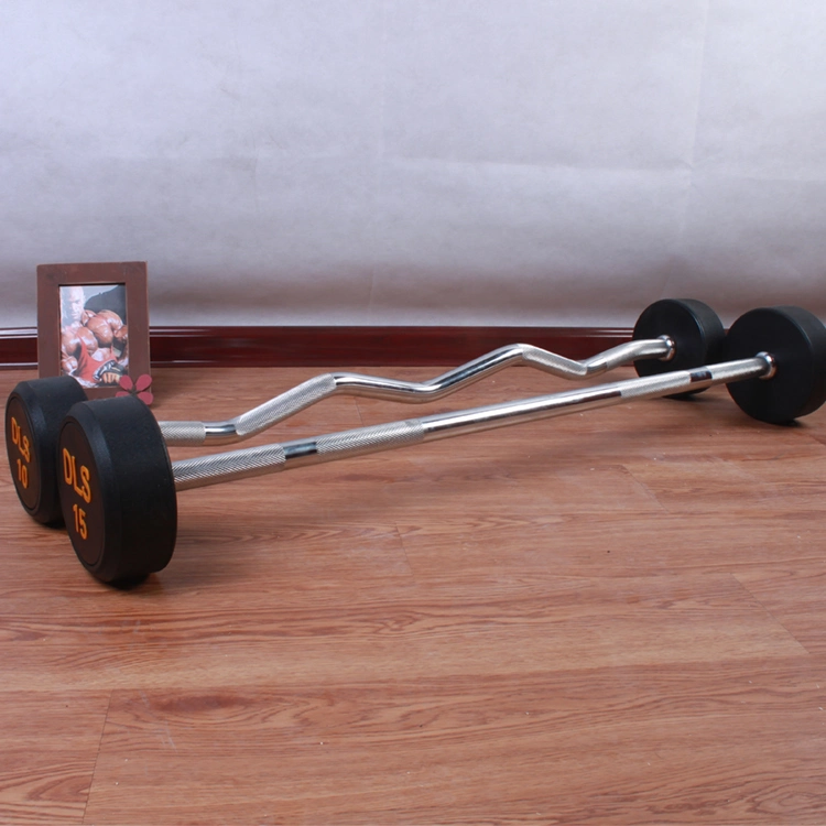 China Home Gym Fitness Equipment Straight or Curl Fixed Barbell