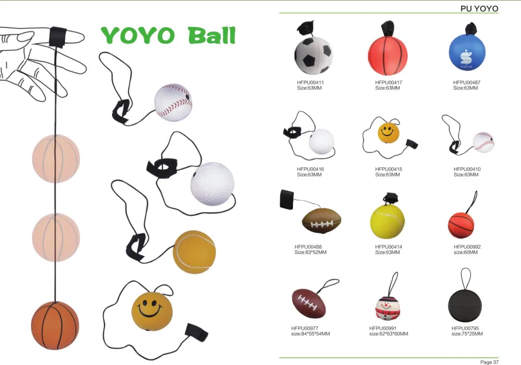 PU Stress Sports Ball Yo-Yos Balls Designs Novelties Toys