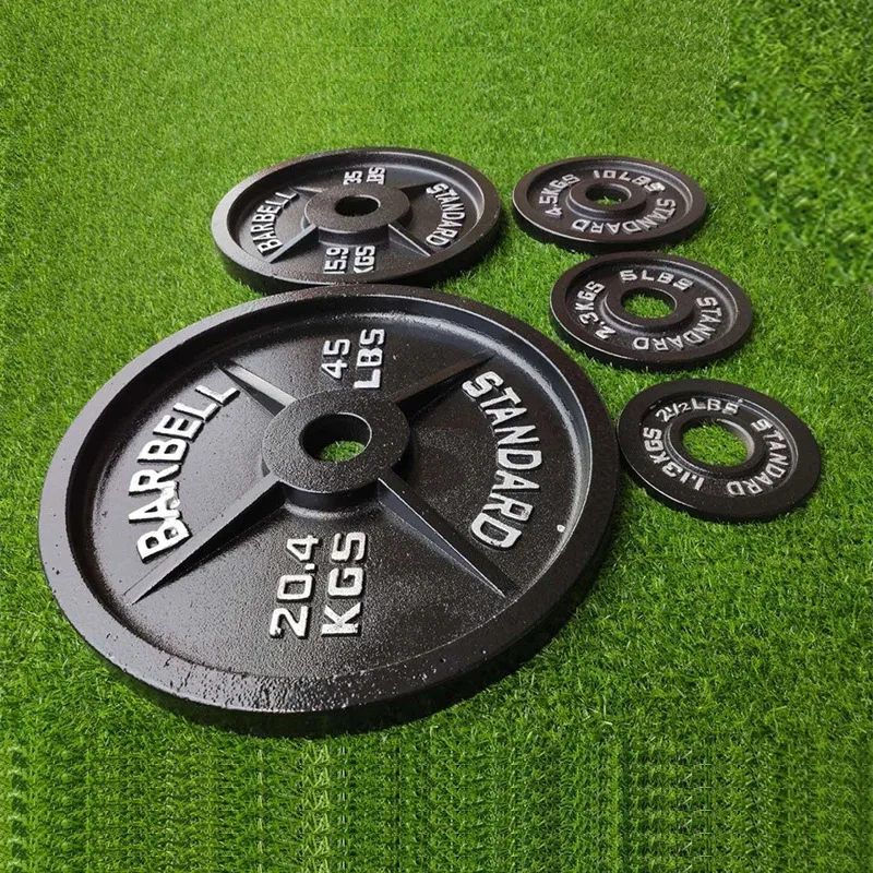 Fitness Competition Bumper Plates Lb Weight Lifting 2 Inch Hole Solid Cast Iron Weight Plates