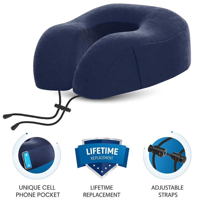 Memory Foam Travel Pillow - Airplane Neck Rest &amp; Plane Accessories Head Support Pillow for Sleeping