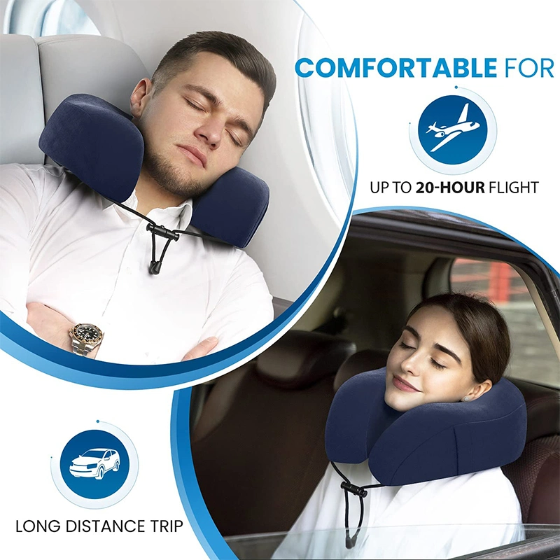 Memory Foam Travel Pillow - Airplane Neck Rest &amp; Plane Accessories Head Support Pillow for Sleeping