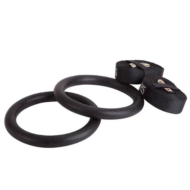 High Quality Fitness Strength Training Nylon Strap Gym Rings Plastic Gymnastics Rings