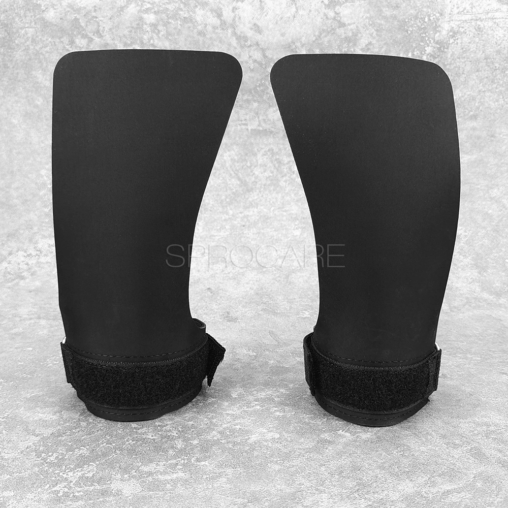 Gymnastic Crossfit Black No Hole Fingerless Hypalon Hand Grips Palm Guards Calleras