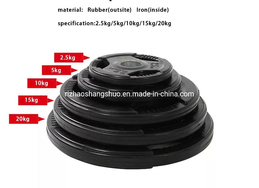 Wholesale 2 Inch Weight Plates for Weightlifting and Strength Training Cheap Gym Cast Iron Rubber Bumper 20kg Weight Plates
